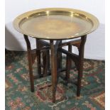 An Anglo Indian brass topped table