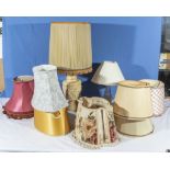 A collection of lamp shades and lamps