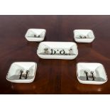 A Denby stoneware five dish hors d'oeuvres set