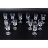 twelve crystal wine glasses