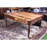 Early Victorian flat top library table/desk with readed legs in Mahogany.