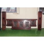 Part carved wood fire surround Victorian.