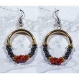 A pair of coral earrings