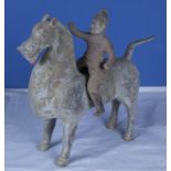 Han dynasty horse and rider not T.L tested but believed to be of the period