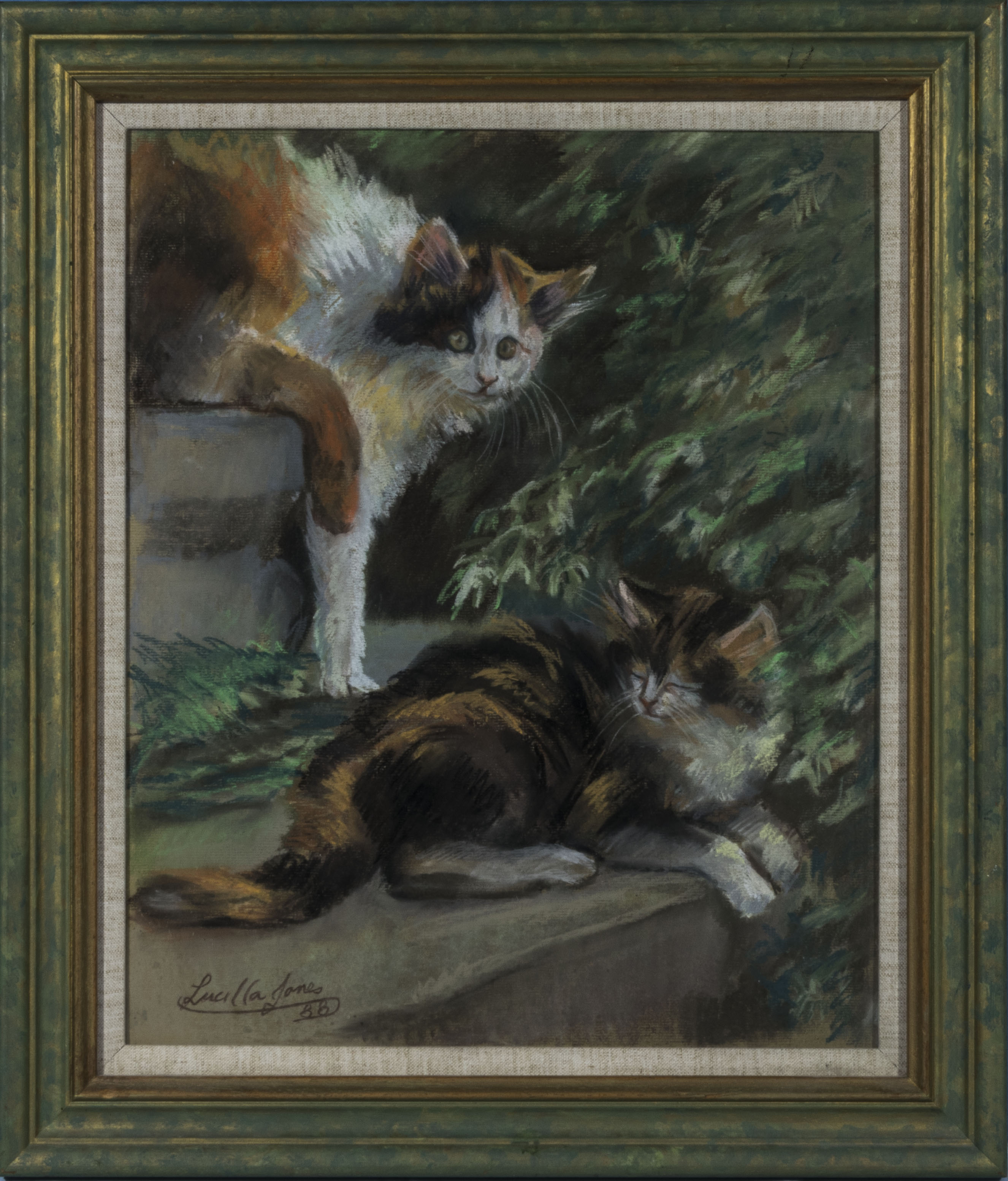 Lucilla Jones - Usually associated with race horse pictures. This is a framed original pastel of two