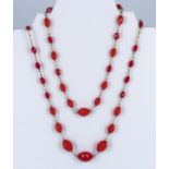 Two coral necklaces