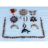 A collection of vintage costume jewellery