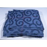 Two pieces of blue patterned upholstery/curtain fabric size 3.60mtr x 1.44mtr and 1.10mtr x 1.44mtr