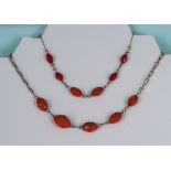 Two small coral necklaces