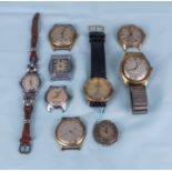 A collection of vintage wrist watches, Timex, Rotary, Summit junior and Seiko