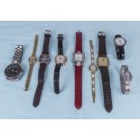 Nine miscellaneous wrist watches, Pulsar, Sekonda, limit and others