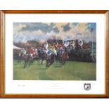 'The Canal Turn' by Neil Cawthorne No. 24141992 Martell Grand National, image size 24cm x 34cm