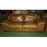 A three seater leather sofa