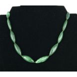 A malachite necklace