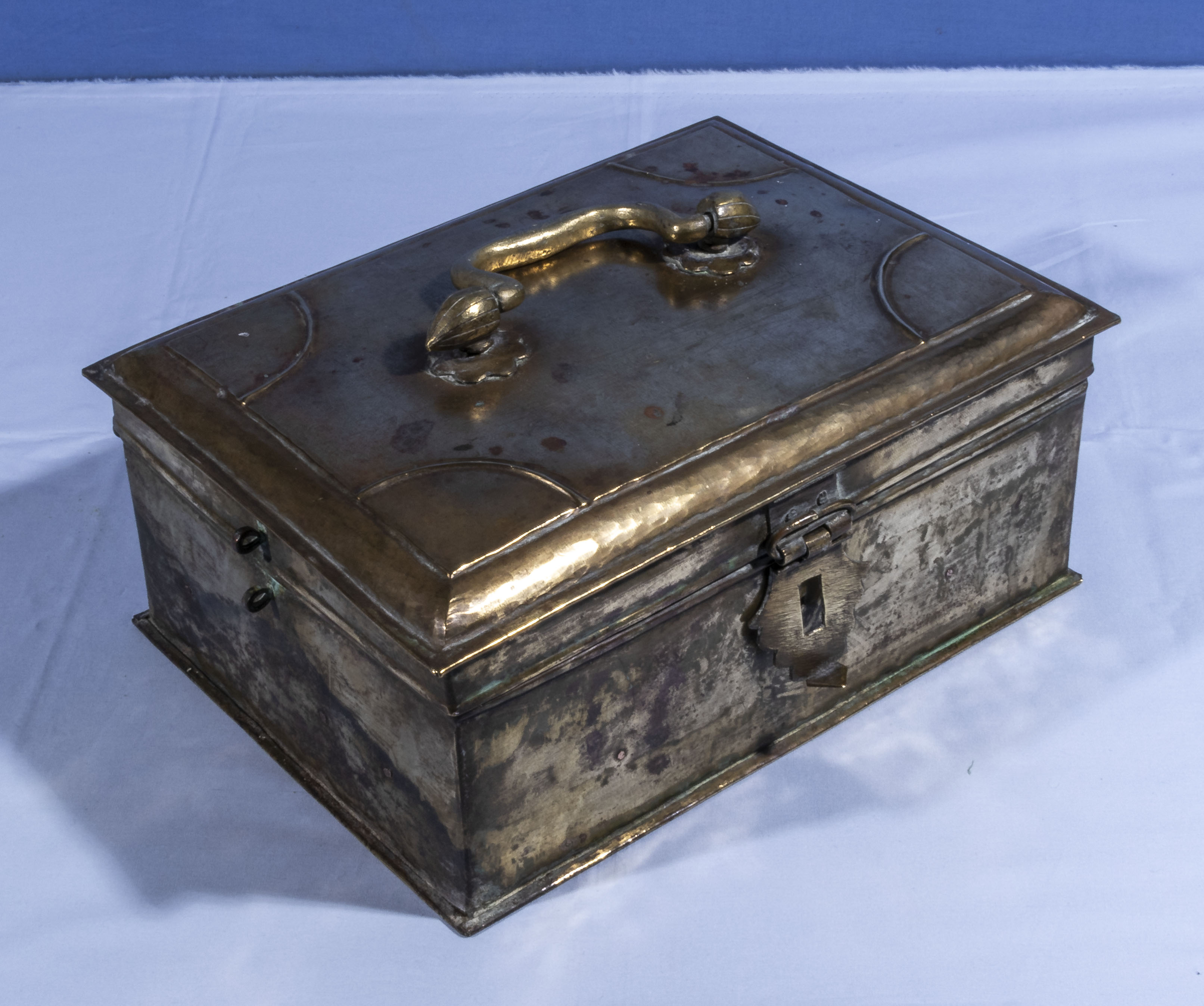 Antique brass cash box