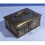 Antique brass cash box