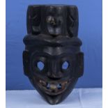 Antique hand-carved wooden mask