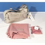 A Radley cream leather handbag and cleaner