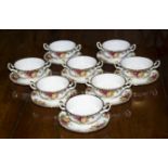 Royal Albert 'Old Country Roses' eight soup bowls and saucers