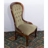 A reproduction mahogany spoon back chair