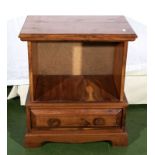 A yew wood bedside cabinet