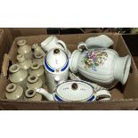 A box containing china and pottery