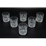 Six Edinburgh crystal whisky tumblers