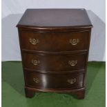 A small mahogany three drawer chest