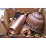 A box of vintage copper items