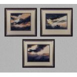 A set of three framed watercolours signed Vivian Grant 19cm x 26cm