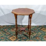 An octagonal oak occasional table