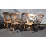 Six country style kitchen chairs