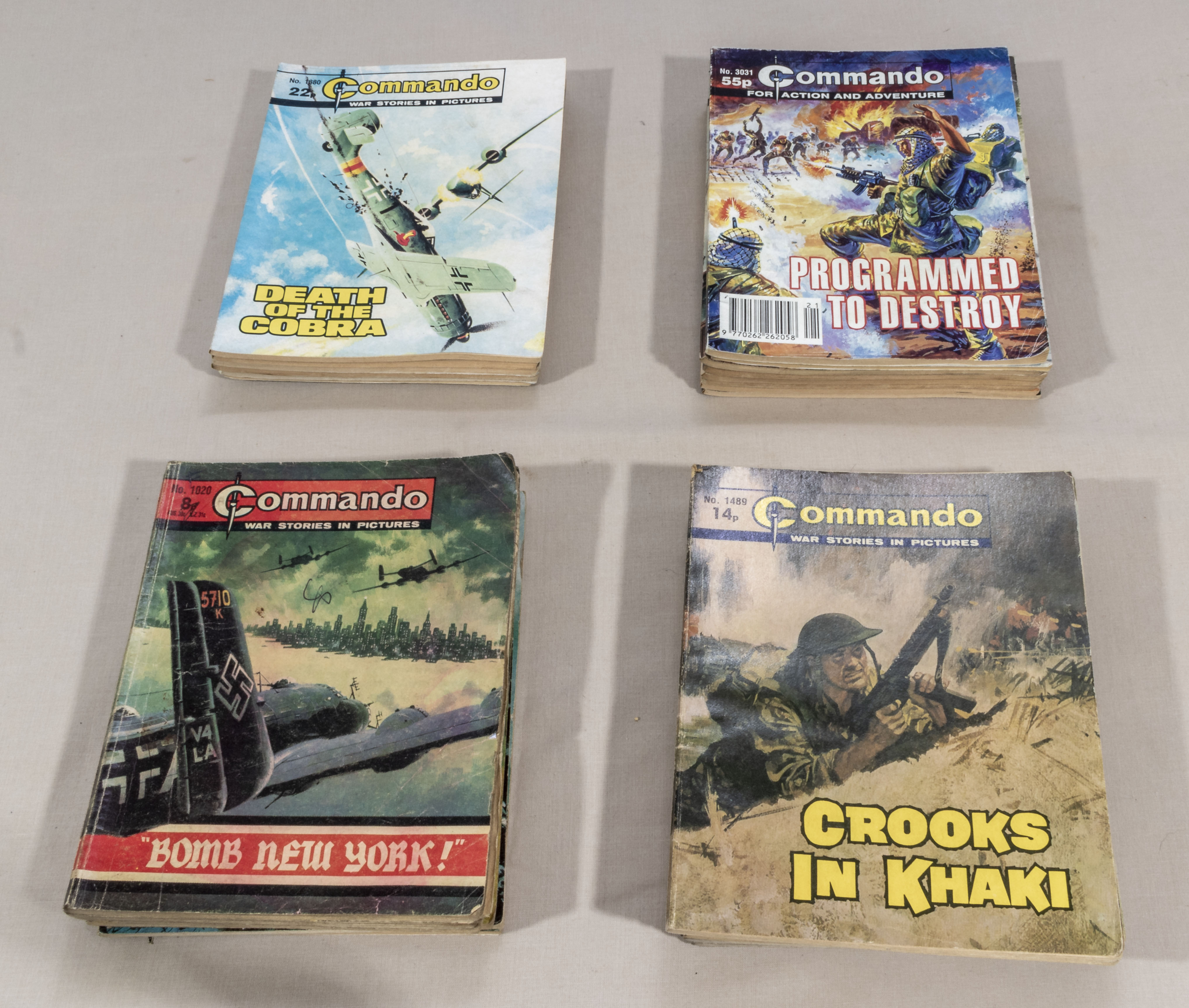 30 vintage Commando comics 8p to 75p