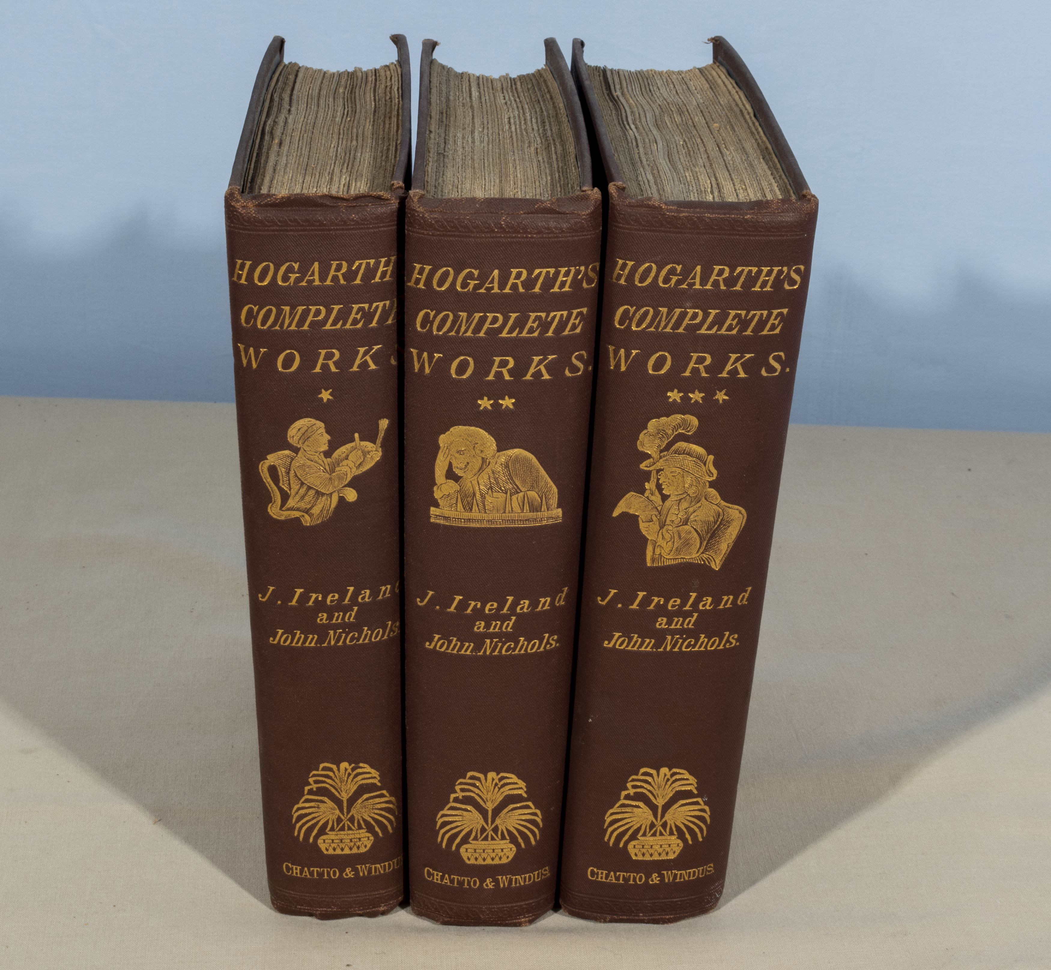 Three volumes of Hogarth's Complete Works by J Ireland and John Nicols (1st 2nd and 3rd) published - Image 2 of 2