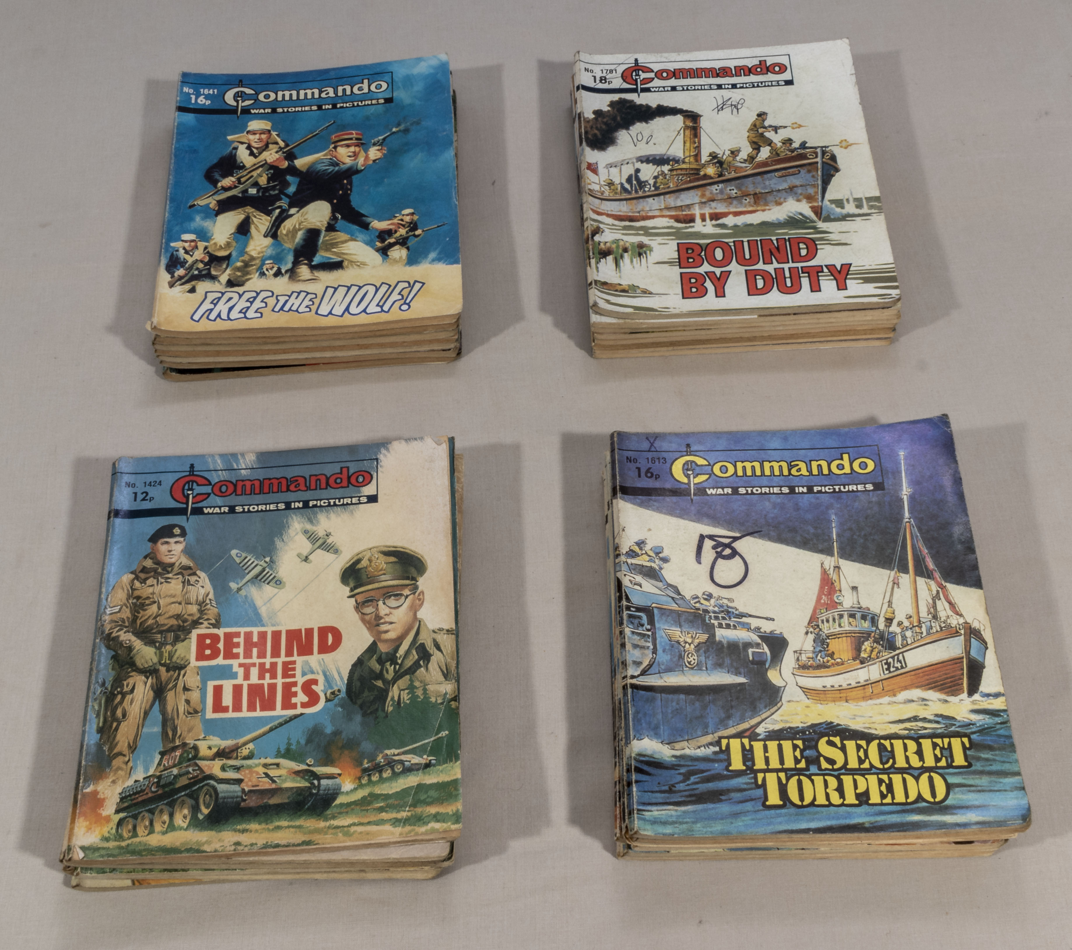 30 vintage Commando comics 12p to 32p