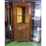 Edwardian mahogany corner cabinet