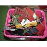 A box of vintage Meccano parts