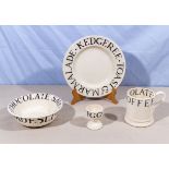 Emma Bridgewater plate, dish, mug and egg cup