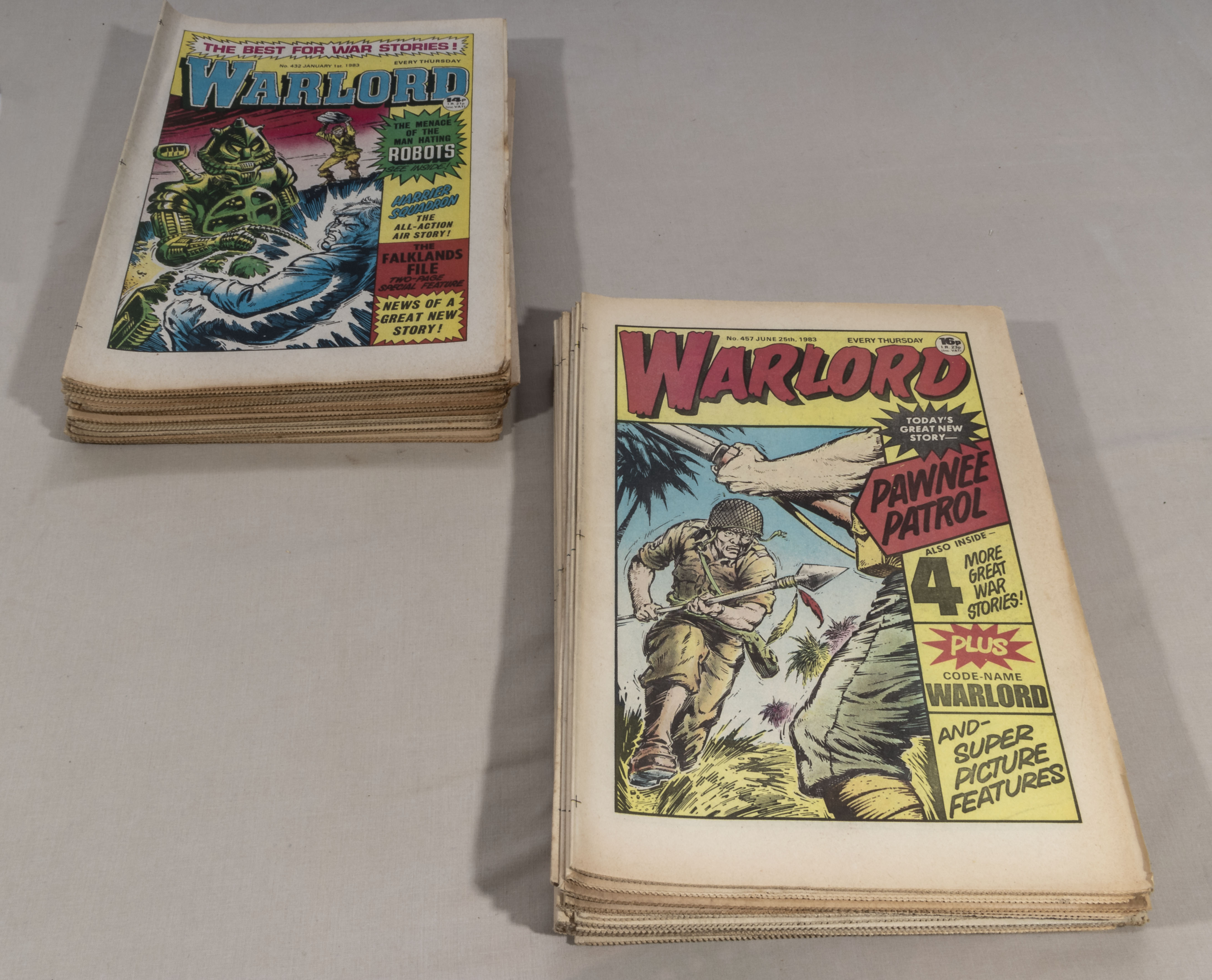 44 vintage Warlord comics 1983