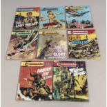 8 vintage Commando comics, all 1/- 341/362