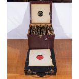 Two HMV boxes containing 78rpm records