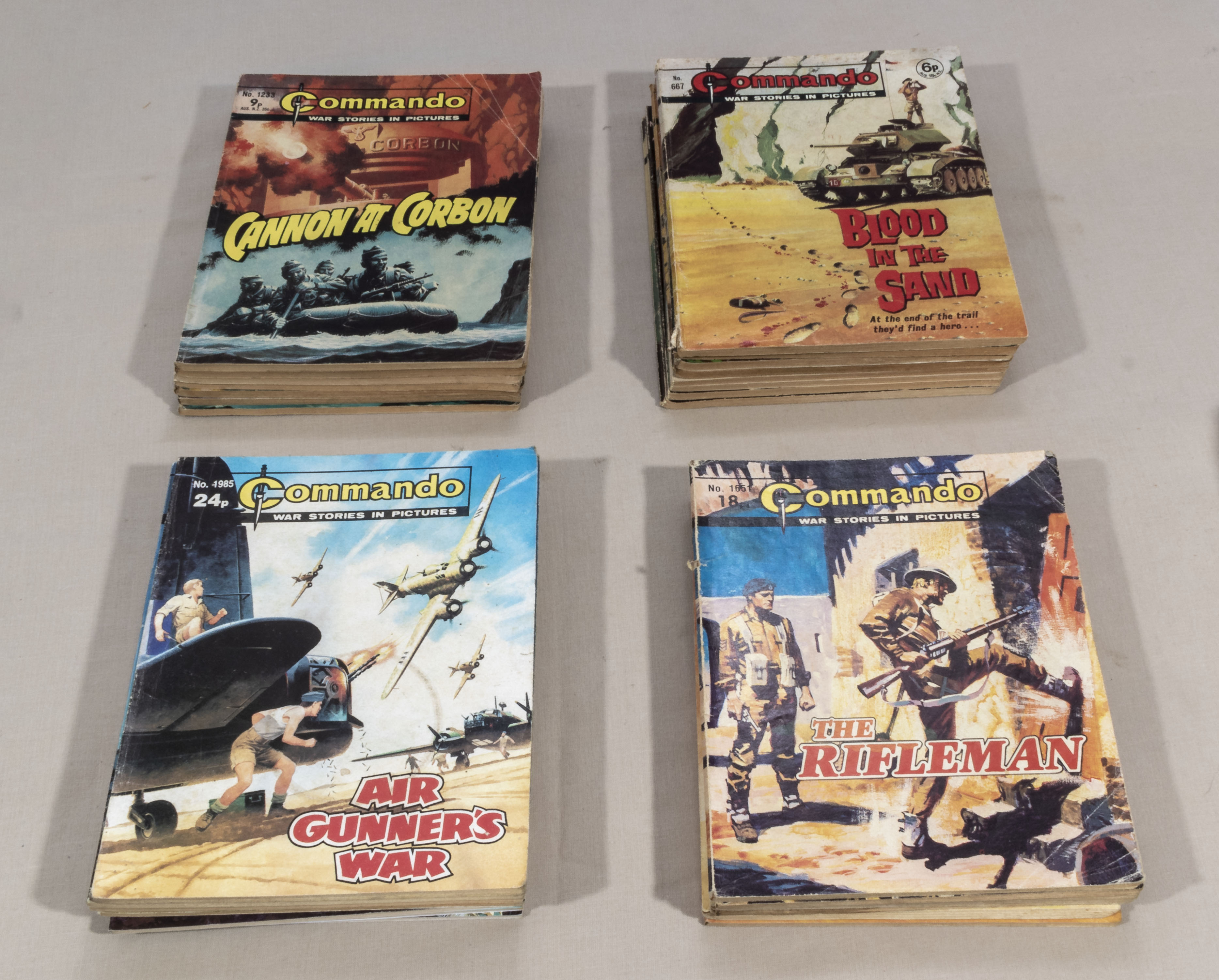 30 vintage Commando comics 6p to Â£1.10