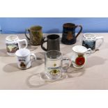 Eight tankards and mugs