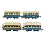 Four vintage French JEP O gauge SNCF Pullman coaches