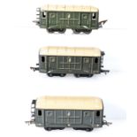 French JEP O gauge, three goods wagons