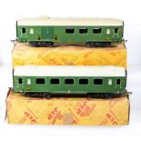 French JEP O gauge SNCF two carriages 1st/2nd class, 3rd class and baggage with boxes