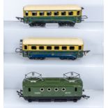 A French JEP O gauge 6069L SNCF BB-8101 overhead electric loco with porthole windows, together