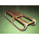 Antique Oak Toboggan / sled (2 person)