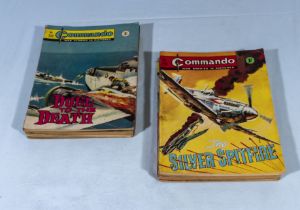 12 vintage Commando comics, numbers 199, 200, 201, 204, 205, 207, 210, 212, 219, 221, 225, 226 all