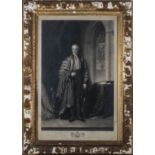 A large gilt framed engraving of Arthur Wellesley Duke of Wellington, total size 94cm x 68cm.